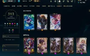 Unranked com TODOS os champs e 313 Skins +6 Prestigios
