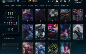 Unranked com TODOS os champs e 313 Skins +6 Prestigios