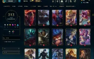 Unranked com TODOS os champs e 313 Skins +6 Prestigios