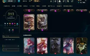 Unranked com TODOS os champs e 313 Skins +6 Prestigios