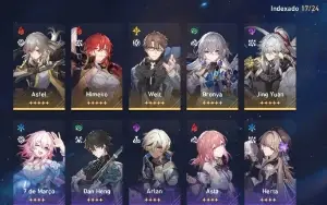 Conta de Honkai Star Rail Bronya+Cone, Jing, Welt e Himeko