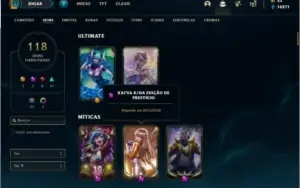 Conta ouro 4 com TODOS os champs e 118 skins MAIN MID / ADC
