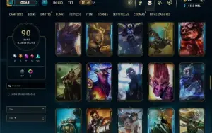 Bronze  2 com TODOS os champs e 90 Skins (mais de 80 jogos)