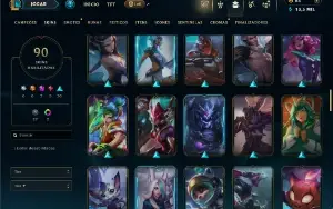 Bronze  2 com TODOS os champs e 90 Skins (mais de 80 jogos)
