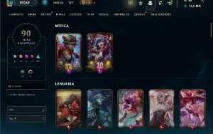 Bronze  2 com TODOS os champs e 90 Skins (mais de 80 jogos)