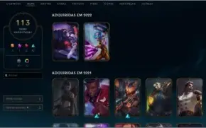 LOL CONTA PLATINA 1 MMR ALTO 113 SKINS, FALTAM 7 CHAMPS