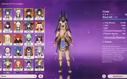 11 personagens 5 estrelas + 10 armas 5 estrelas