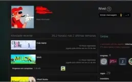 Venda de conta steam, level 5, 29 jogos maioria pago