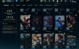 Conta Platina 1 com TODOS os champs e 250 Skins (Nivel 811)
