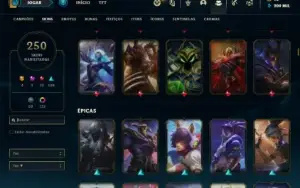 Conta Platina 1 com TODOS os champs e 250 Skins (Nivel 811)