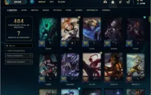 Conta ouro 3 com TODOS os champs e 133 skins + 5 vitoriosas