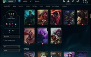 Conta ouro 3 com TODOS os champs e 133 skins + 5 vitoriosas