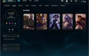 Conta ouro 3 com TODOS os champs e 133 skins + 5 vitoriosas