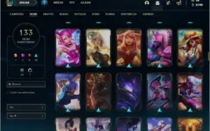 Conta ouro 3 com TODOS os champs e 133 skins + 5 vitoriosas