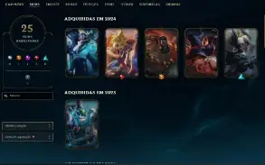 25 Skins - 20 Baus - Gold 2 - Peak Elo Esmeralda 3