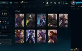 Conta League of Legends e Valorant.