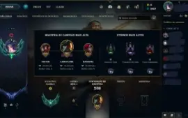 conta lol platina 1 - 108 skins - 1700 reais gastos