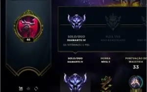 Conta Diamante IV 60% winrate, main mid,email não confirmado