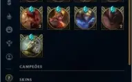 Conta nível 600, Ouro 4, 261 skins, todos os Champs