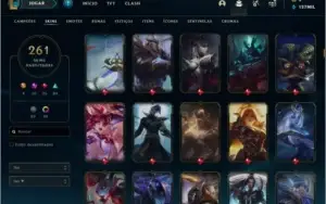 Conta nível 600, Ouro 4, 261 skins, todos os Champs