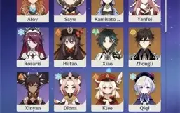 Conta genshin com hutao, zhongli, ayaka, xiao e klee