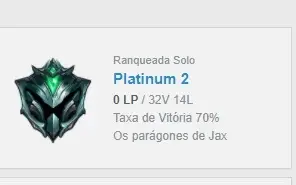 conta smurf plat 2 70% winrate