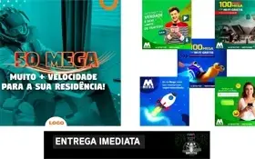 +190 Pack Artes Provedor De Internet Editável Em Psd + Bônus