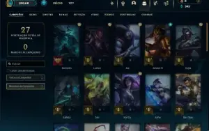 Mestre com 45 Champs e 2 Skins + 8 Fragmentos