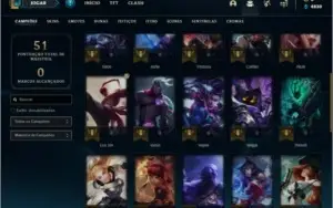 Conta ouro 3 com 32 champs e 3 skins