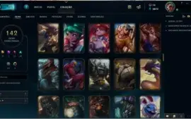Conta League of Legends Platina 3. 142 skins, 20 jogos.