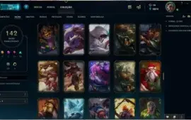 Conta League of Legends Platina 3. 142 skins, 20 jogos.