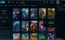 Conta League of Legends Platina 3. 142 skins, 20 jogos.