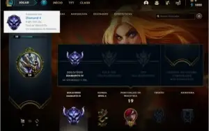 Conta DIAMANTE 4 BARATA com 1 skin e 28 champs