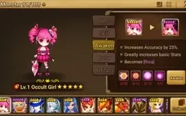 Reroll Summoners War lvl10 com Occult Girl Fire - Rica