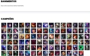 Conta bronze 4 com 89 Champs e 80 Skins + 5 Prestigios