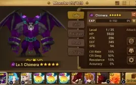 Conta Summoners war Reroll Dark Chimera (Zeratu)