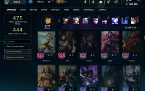 Unranked com 150 Champs e 77 Skins + 1 Prestigio