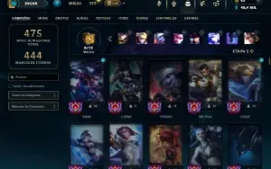 Unranked com 150 Champs e 77 Skins + 1 Prestigio