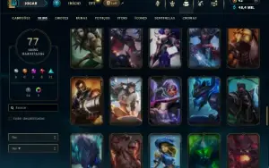 Unranked com 150 Champs e 77 Skins + 1 Prestigio