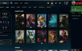CONTA BRONZE 1, COM 153 CAMPEÕES E 152 SKINS LVL 327 1679 RP