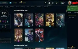 CONTA BRONZE 1, COM 153 CAMPEÕES E 152 SKINS LVL 327 1679 RP