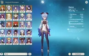 AR 52 Ganyu, Shogun, Childe, Estrela Invernal