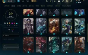 Unranked com 50 Champs e 29 Skins
