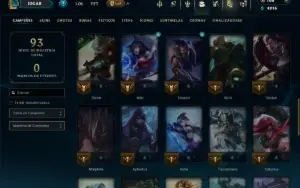 Unranked com 50 Champs e 29 Skins
