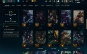 Unranked com 50 Champs e 29 Skins
