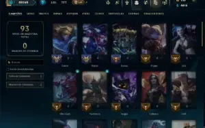 Unranked com 50 Champs e 29 Skins