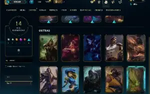 Unranked com 60 Champs e 14 Skins
