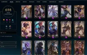 CONTA LOL TODOS CAMPEÕES / MESTRE 150PDL / 628 SKINS