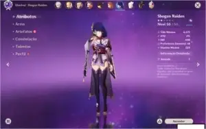 Genshin AR50 4 personagens 5*,  2 Arma 5* Conta TOP