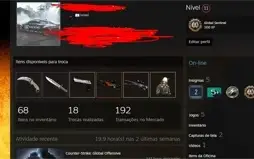 Conta com trade ban + 2 facas